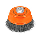 Carda de copa, alambre ondulado grueso, 5x5/8' para esmeril