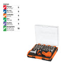 Desarmador tipo trompo con matraca, 37 piezas