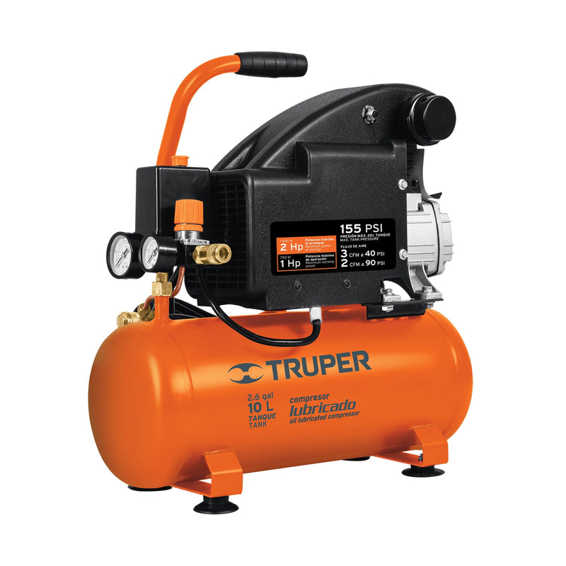 Compresor horizontal 10 L, 3-1/2' HP (potencia máx), 127 V
