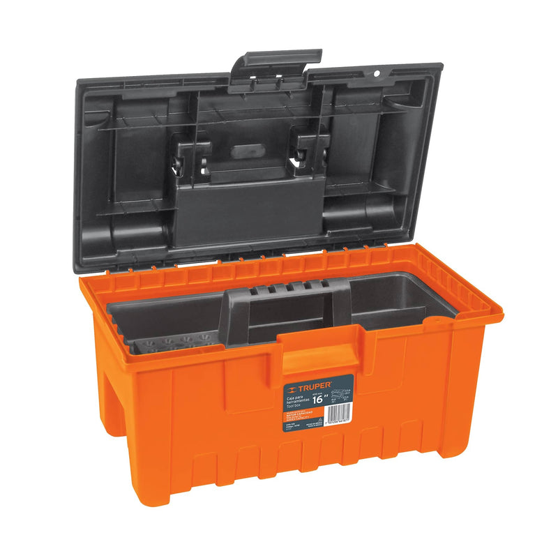 Caja para herramienta, amplia de 19', color naranja