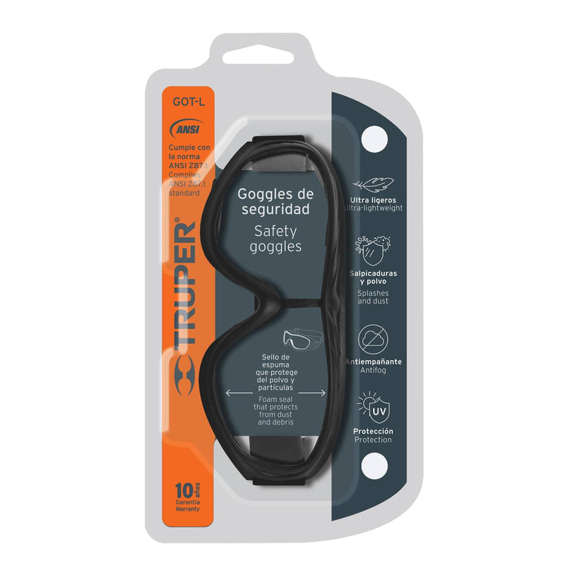 Goggles de seguridad, ligeros, mica transparente