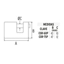 Candado antipalanca, 60mm, cuerpo de latón, Hermex Basic