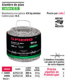 Alambre de púas, calibre 12.5, rollo de 34 Kg.