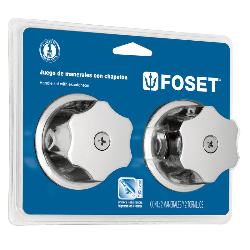 Juego 2 manerales metálicos para regadera, en blister