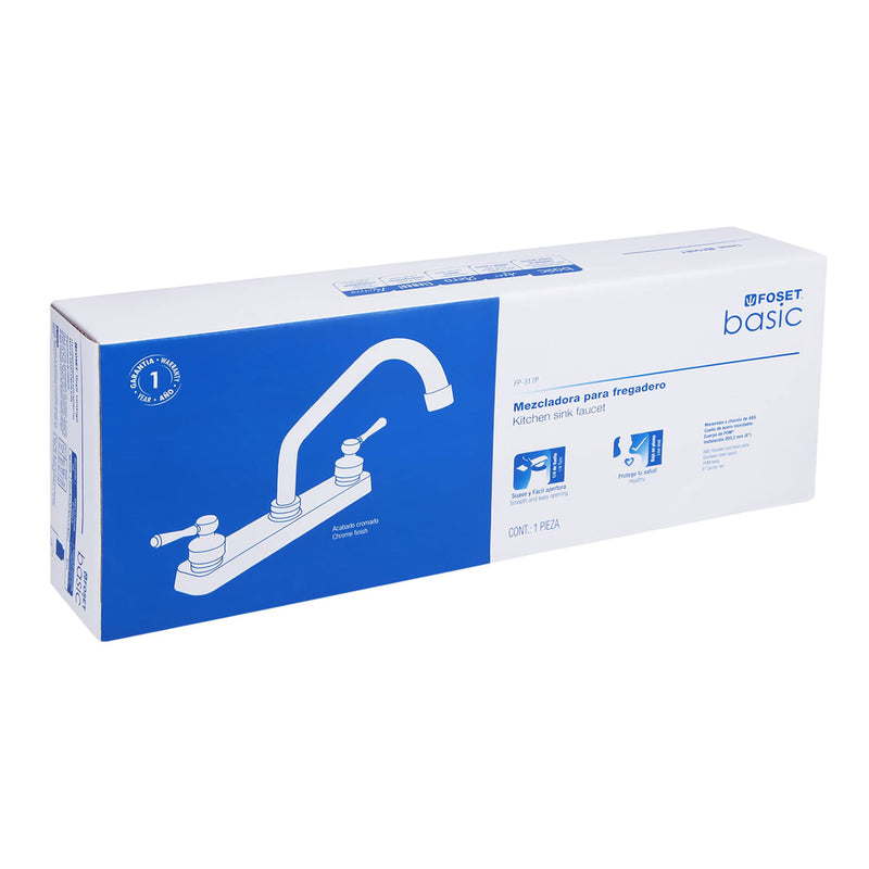 Mezcladora plástica para fregadero, cuello corto, palanca