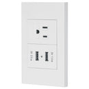 Placa armada 1contacto, 2puertos USB, 1.5mod,Española,blanco