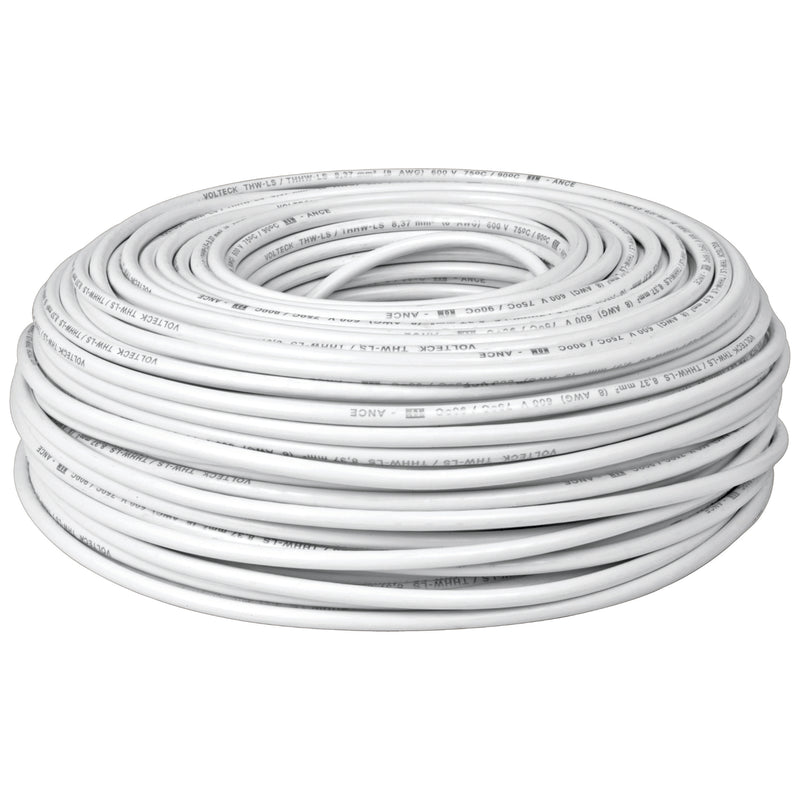 Cable THHW-LS, 8 AWG, color blanco rollo 100 m