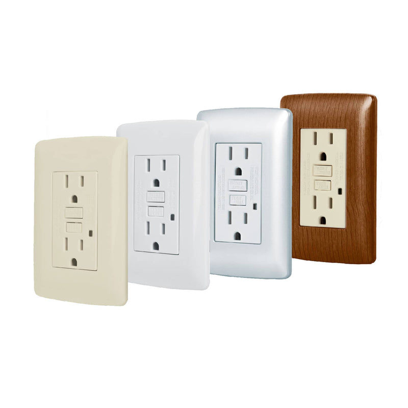 Contacto dúplex falla a tierra GFCI, marfil, línea Italiana