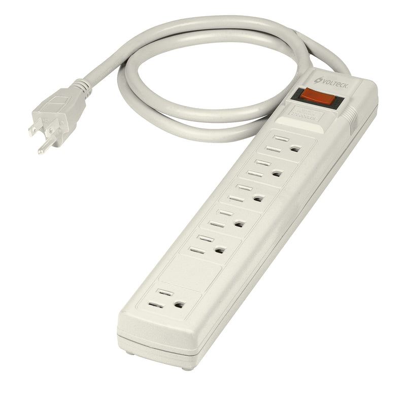 Multicontacto uso rudo, 6 entradas, supresor, 270 joules