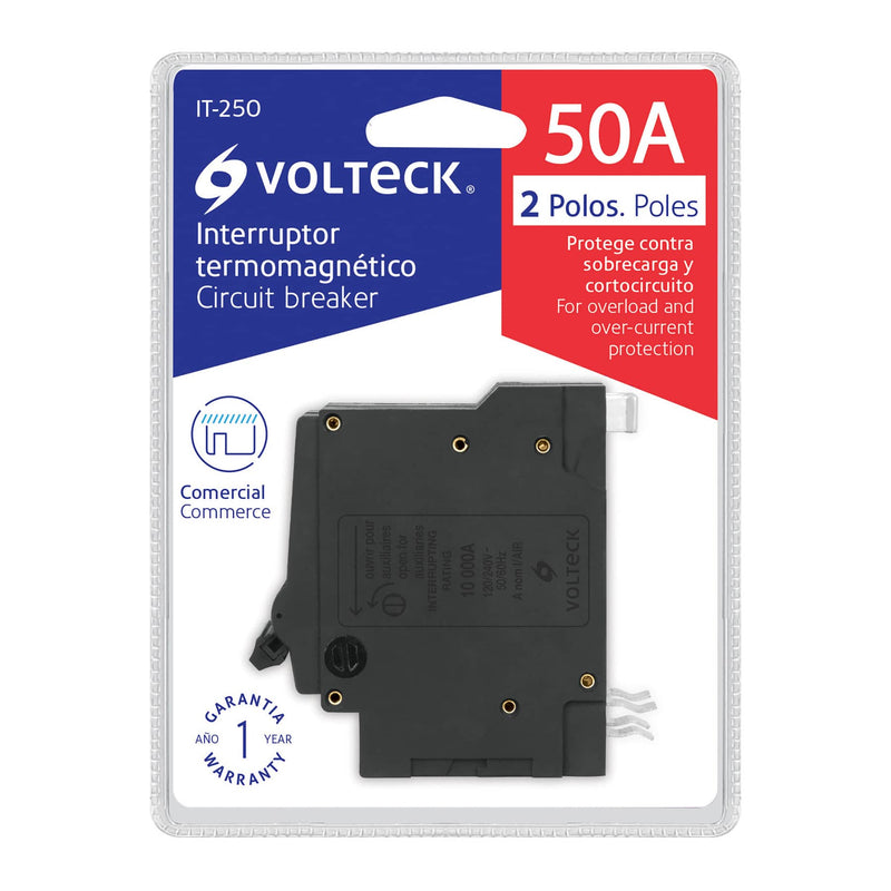 Interruptor termomagnético 2 polos 50 A, Volteck