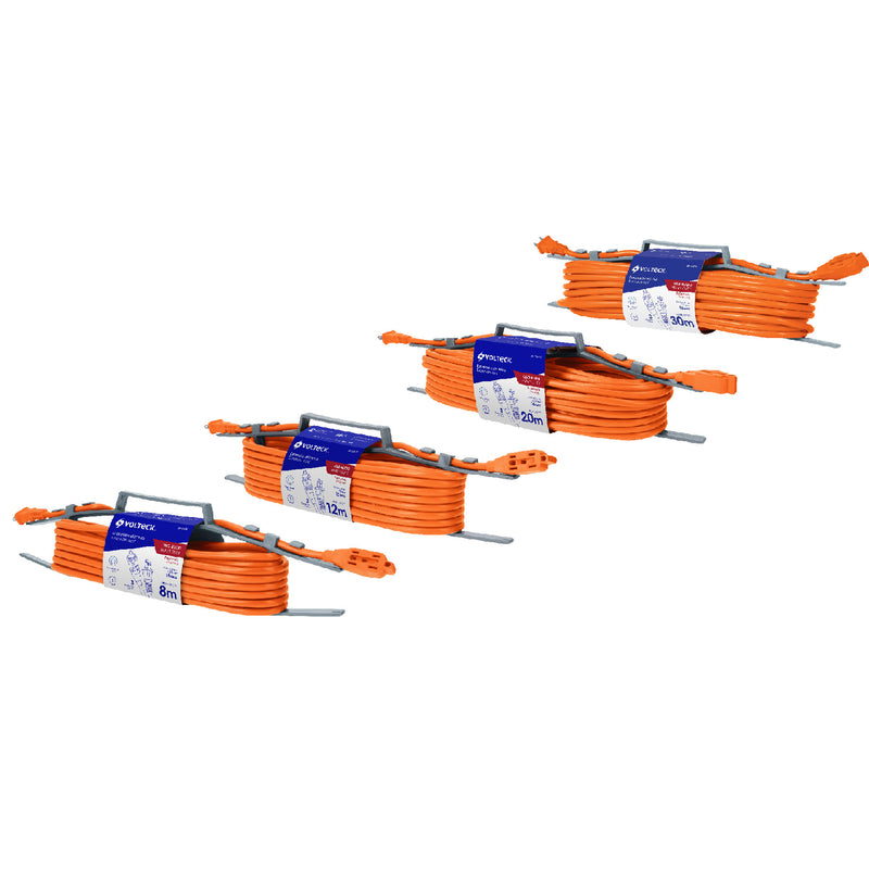 Extensión eléctrica uso rudo, 10 m, calibre 16, Volteck