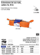 Extensión eléctrica uso rudo, 30 m, calibre 16, Volteck