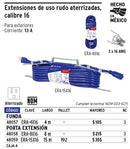 Extensión uso rudo, aterrizada, 15 m, calibre 16, Volteck