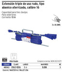 Extensión triple uso rudo, tipo abanico, cal. 16, 8 m.