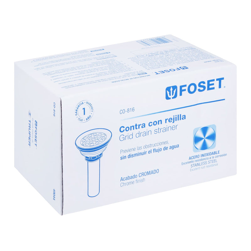 Contrarejilla de acero inoxidable, 2-1/2'