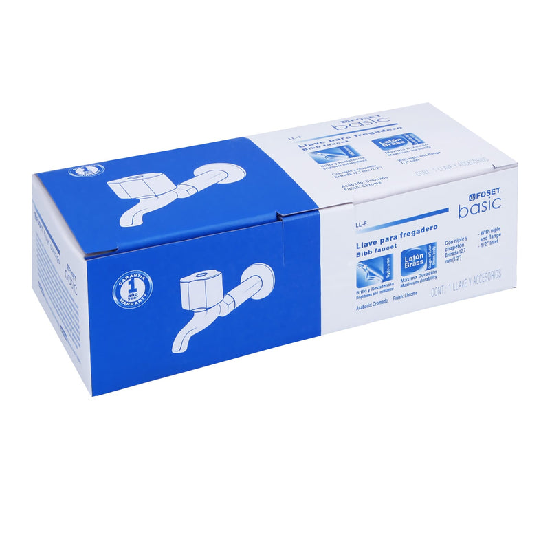 Llave para fregadero con niple y chapetón, Basic