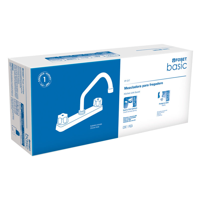 Mezcladora plástica para fregadero, cuello corto, Basic