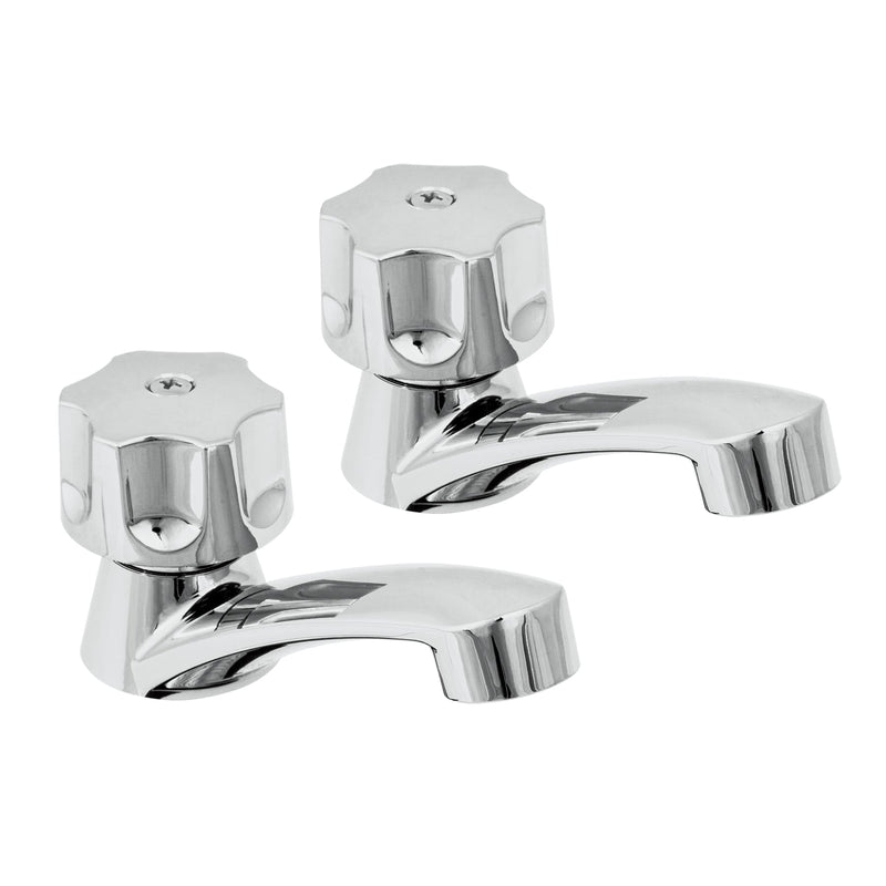 Juego 2 llaves para lavabo, ABS, manerales hexagonal, Basic