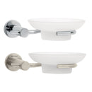 Jabonera con plato de vidrio, cromado, línea Element