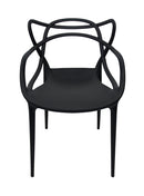 Silla multiusos, apilable, respaldo y asiento polipropileno. Dimensiones: ncho t. 53 cm, profundidad 59 cm, altura 82 cm. Disponible en blanco y negro