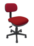 Silla Operativa, respaldo y asiento de tela, mecanismo fijo con altura y profundidad ajustable. Dimensiones: ancho t. 43 cm, profundidad 53 cm, altura 92 cm.  Colores disponibles: ROJO, NARANJA, REY, VINO, AMARILLO, PERA, OXFORD, NEGRO, CAMELLO, MARFIL.