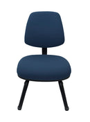 Silla Operativa, respaldo y asiento de tela, mecanismo fijo con altura y profundidad ajustable. Dimensiones: ancho t. 45 cm, profundidad 65 cm, altura 88 cm. Disponible en azul